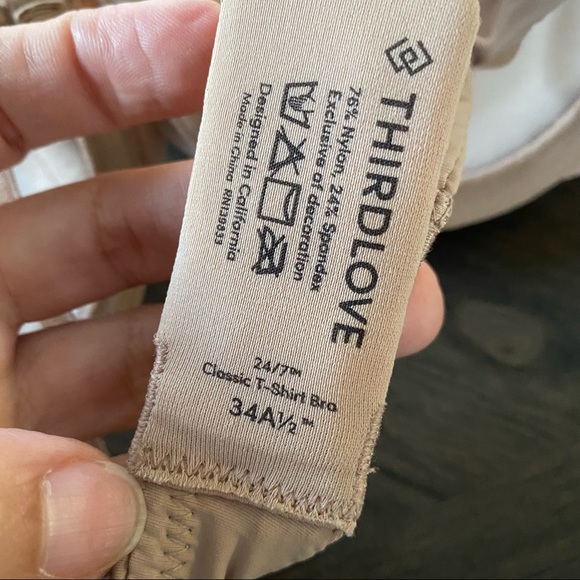 Third Love 24/7 T-shirt Bra Underwire Smooth Padded Adj Strap Pink Sz 34A 1/2 - Picture 6 of 6